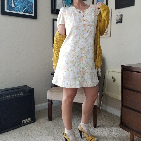 Handmade Vntg A-Line Dress W/ Empire Waist Sz S - Picture 3 of 8